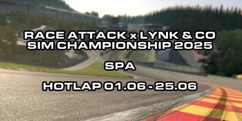 Bild zum Event Race Attack x Lynk & Co - Sim Championship 2025 - Hotlap - Spa vom 01.06.25 bis zum 25.06.25