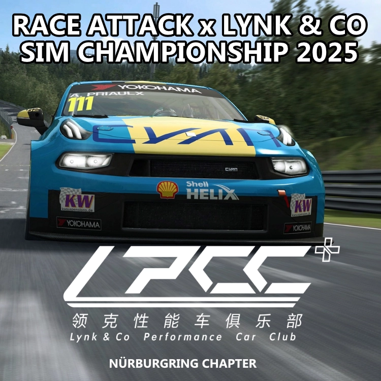 Lynk & Co 03 mit Text über die Sim Championship 2025